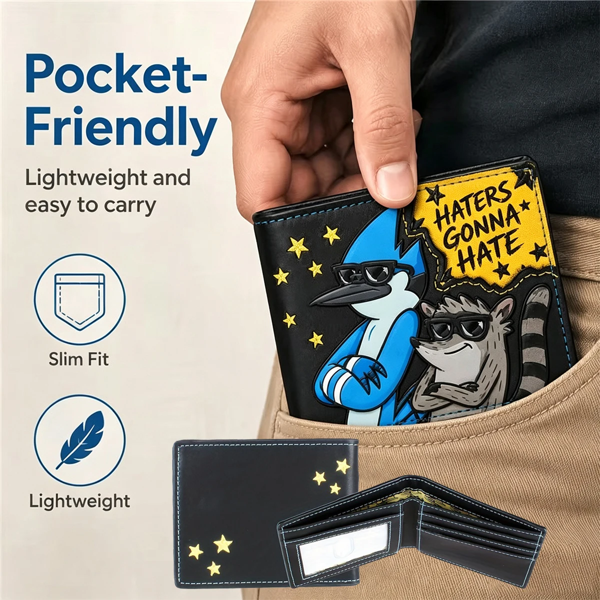 Men's Premium PU Leather Bifold Wallet - Elegant Card Holder and Money Organizer