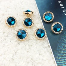  6Pcs/lot 10/11mm Exquisite Round Metal Rhinestone Button girl Blouse Dress Chiffon Kids Button Premium C332 