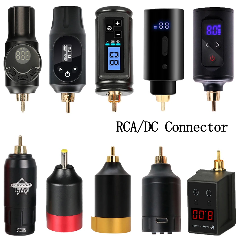 Various Mini Wireless Tattoo Pen Battery RCA/DC Jack Portable Rechargeable Tattoo Machine Power Supply Digital LCD For Body Art portable mini bicycle pump cycling hand air pump for mountain bike highway vehicle various balls motorcycle bicycles accessories