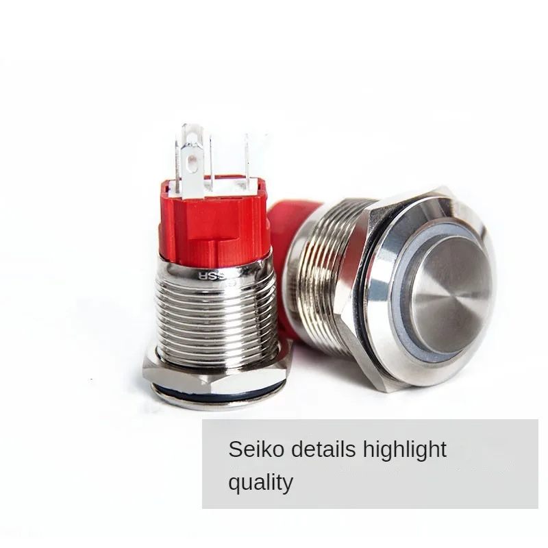 Push Button Switch 12 16 19 22 mm small metal push button switch from reset self-locking ring power supply waterproof lamp