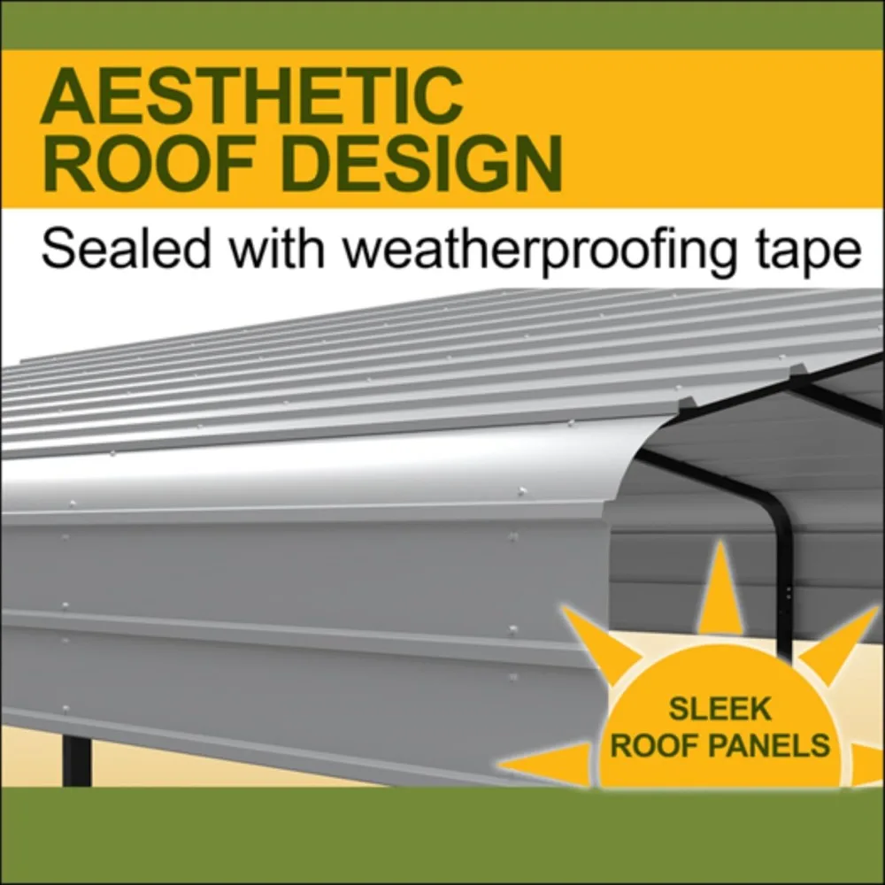 Carport 12 x 20 x 7 ft All-Steel Canopy Shelter Frame Parking a Car, SUV, Motorcycle, and Other Vehicles Outdoor Driveway