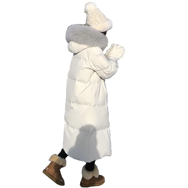 

Overcoat 2023 Winter New White Duck Down High Quality Women Down Jacket Fashion Fox Fur Collar Thicken Women Down Jacket NBH672