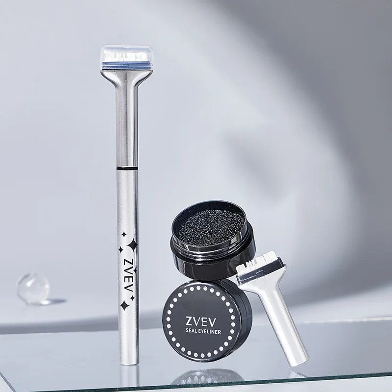 ZVEV Lazy Lower Eyelash Stamp Eyeliner Waterproof Sweatproof Combo Pack No Color Loss 2-in-1 Beginner Convenient 3