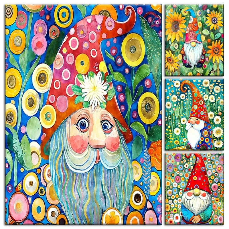 

RUOPOTY painting by numbers christmas Abstract funny old man Hand Painting Home decoration