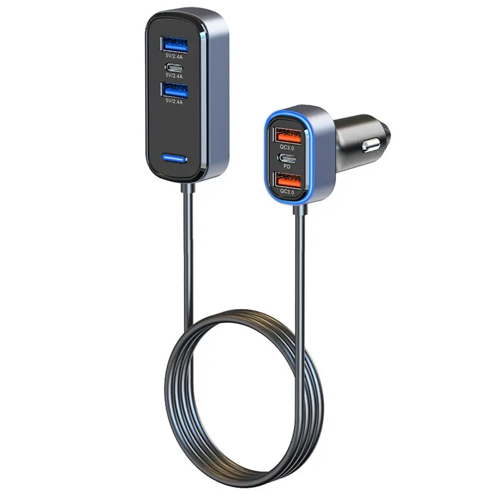 

SC05 Car Charger 65.5w High-Power PD/QC3.0 Fast Charging Voltage Display Usb Hub For Car Mobile Phones 12v-24v