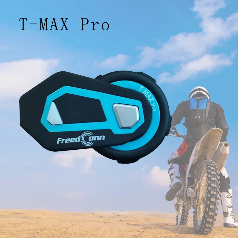 

New Helmet Bluetooth Headset Motorcycle Group Intercom Waterproof Stereo 1200m 6-person Intercom T-Max PRO English version