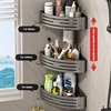 Bathroom Storage Rack Non Perforated Wall Mounted Triangular Corner Storage Rack Aluminum Bathroom Storage Supplies 4