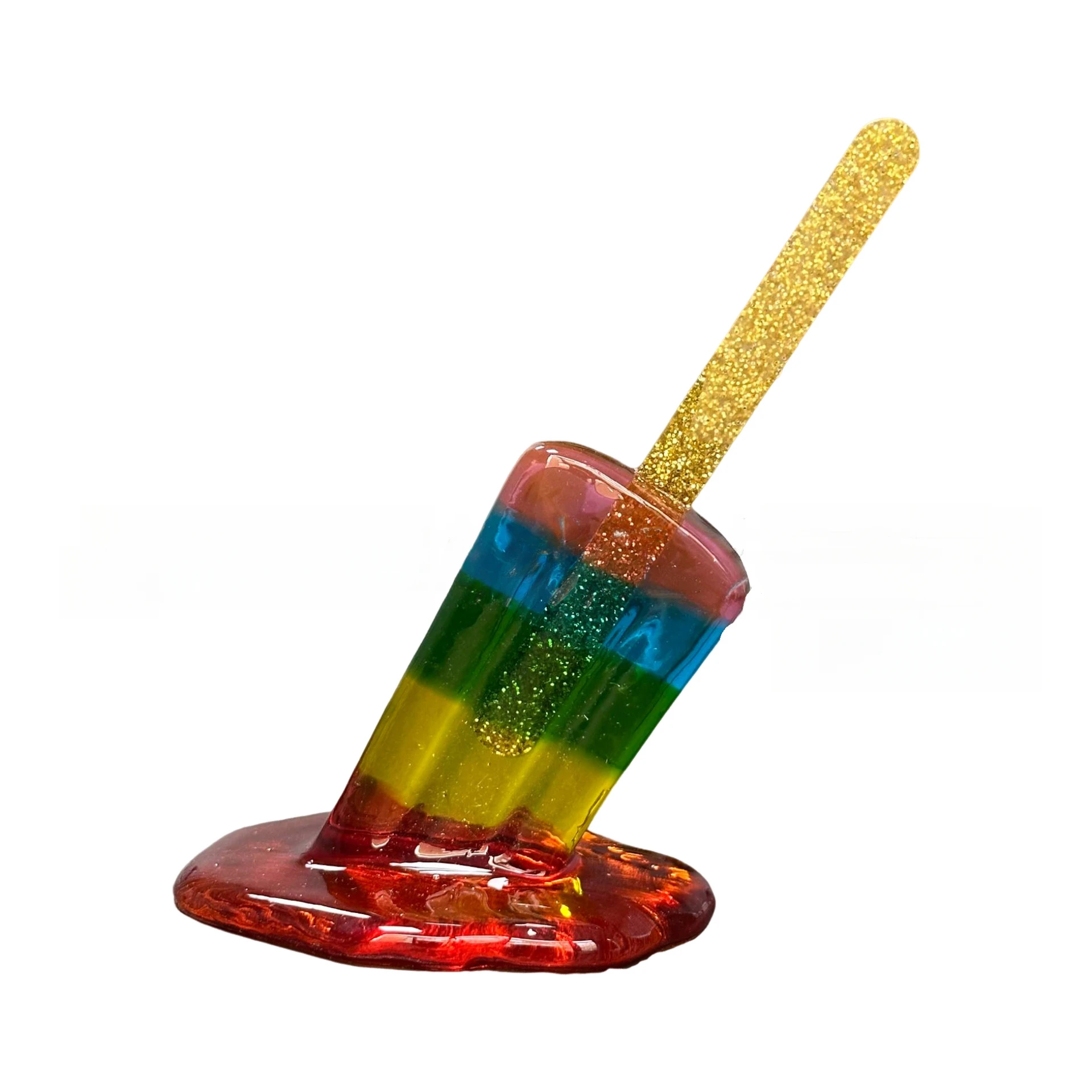 Transparent Melting Popsicle Sculpture Decoration Miniature Resin Craft Popsicles Ice Cream Accessories home desk Decor
