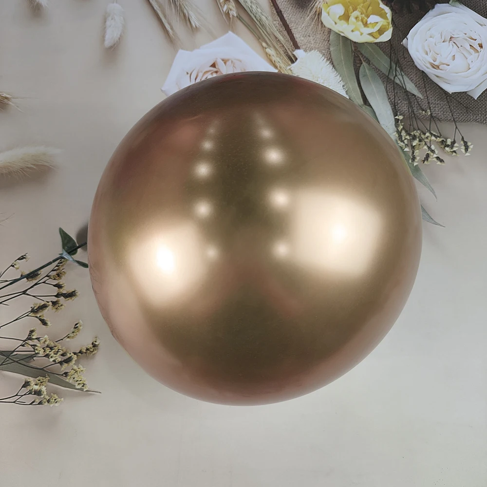 thumbnail image 1 of Nuevo globo de látex metálico brillante, globo de cromo dorado y plateado, decoración para fiestas de cumpleaños, bodas, regalos para el baño de bebés, arcos de globos, 1 of 4