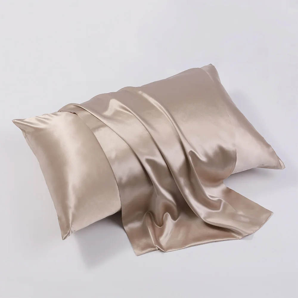 Lüks Çift Taraflı % 100% Saf Dut Ipek Yastık Kılıfı Düz Renk Pürüzsüz Yumuşak Yastık Örtüsü Saç ve Cilt Bakımı için