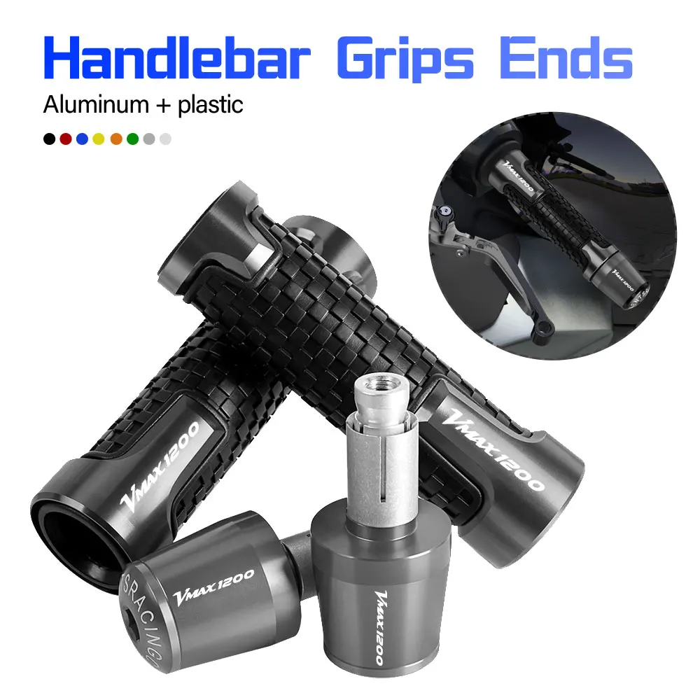 

7/8'' 22mm Motorcycle handlebar grips ends handle bar Anti-skid grip end FOR YAMAHA VMAX1200 V-MAX Vmax 1200 1986-2018 2002 2003