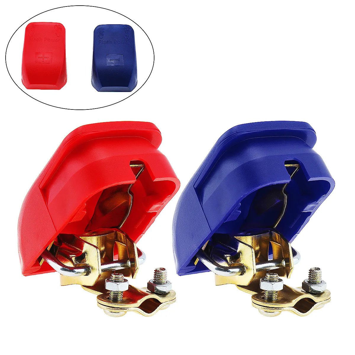 

2pcs 12V 4/5/6 AWG Gauge Quick Release Battery Terminals Connectors Clamps Top Post Side with Spacer Shims for Motorcycle Car
