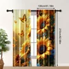 2pc,  Window Drapes sunflower 100% Polyester,Without Electricity Festive Holiday Perfect for Holiday Decor 5