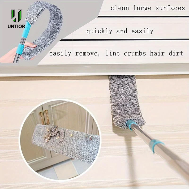 UNTIOR Long Handle Mop Bedside Dust Brush Detachable Cleaning Duster Gap Cleaning Sofa Furniture Gap Dust Cleaner Household Item