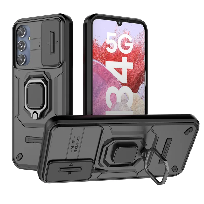 Per Samsung M34 5G Custodia Slide Camera Protector Armor Custodia Per Telefono Per Samsung Galaxy M34 2023 M 34 Cover Posteriore Con Anello Magnetico