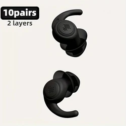 Soft Silicone Noise - Canceling Reusable Earplugs for Concerts, Sleep, and Swimming (Clear)