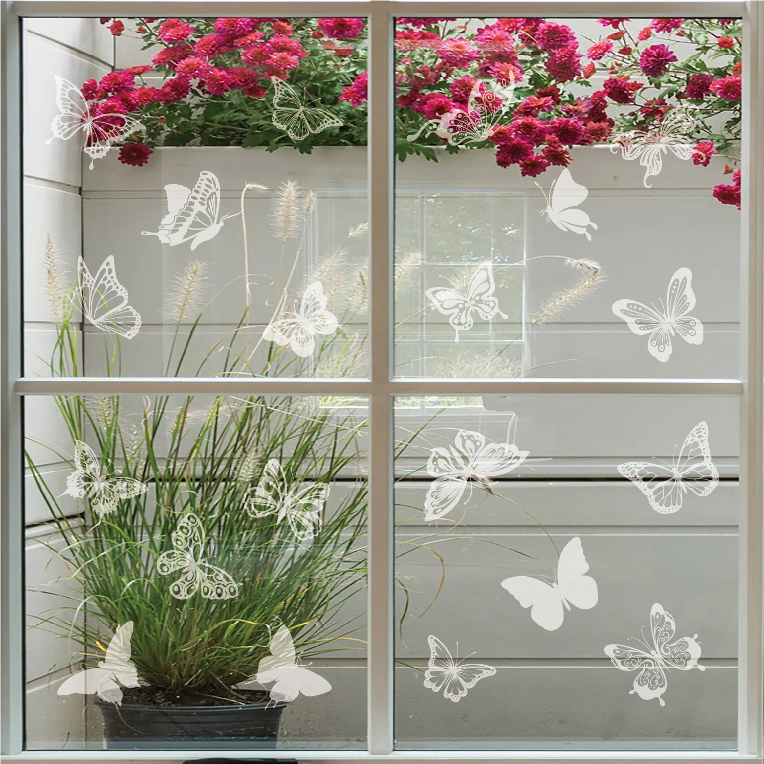 Anti-collision Window Sticker White Hummingbird Removable Window Decoration Sticker Warning Bird Static Glass