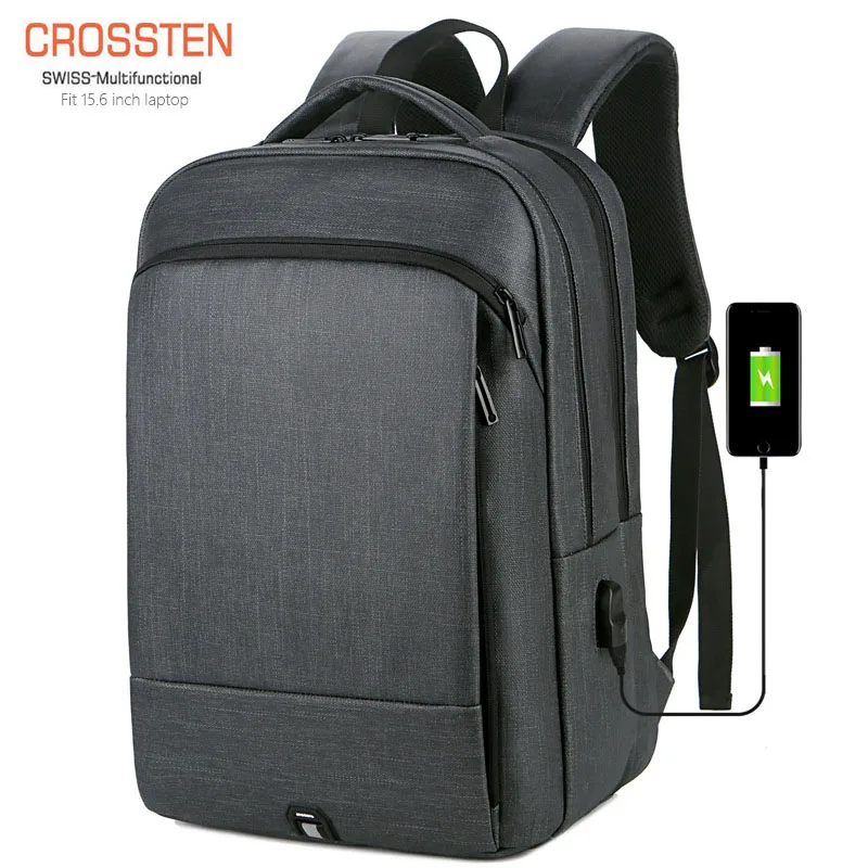 

Crossten 32L 15.6 inch Laptop Backpack USB Charging Swiss-multifunctional School Bag Waterproof Larger capacity Travel bag