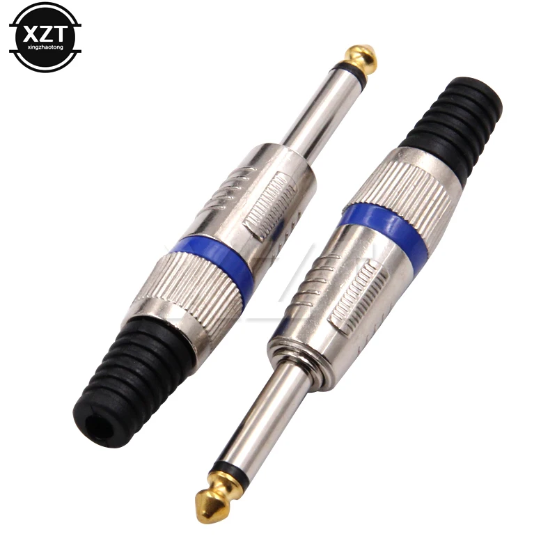 

1pcs Mono 6.35mm 1/4" Nickel Plated 6.35mm 6.5 Male Audio Sound Mic Jack Plug Connector for Amplifier