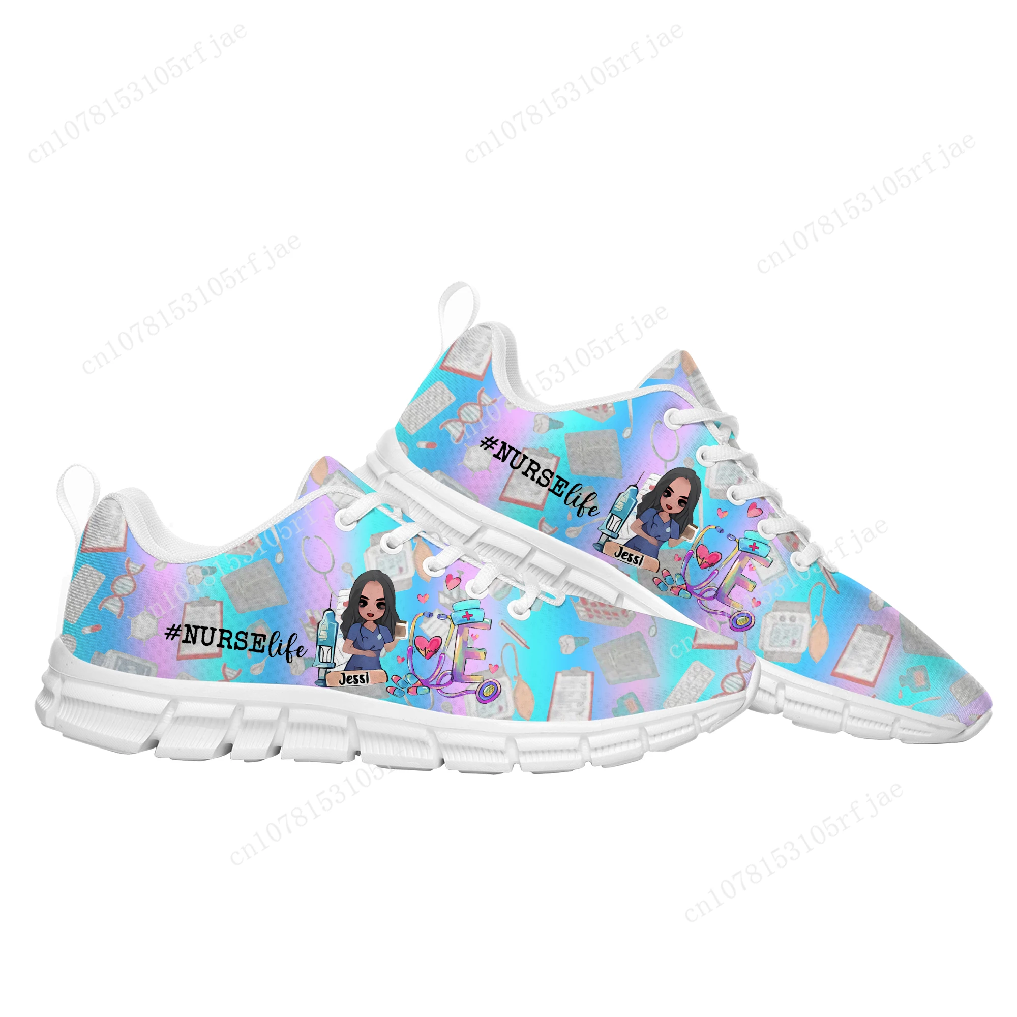 Cute Cartoon Nurse Sports Custom Shoes High Quality Mens Womens Teenager Custom Fashion Sneaker Tailor Made Couple Built Shoes