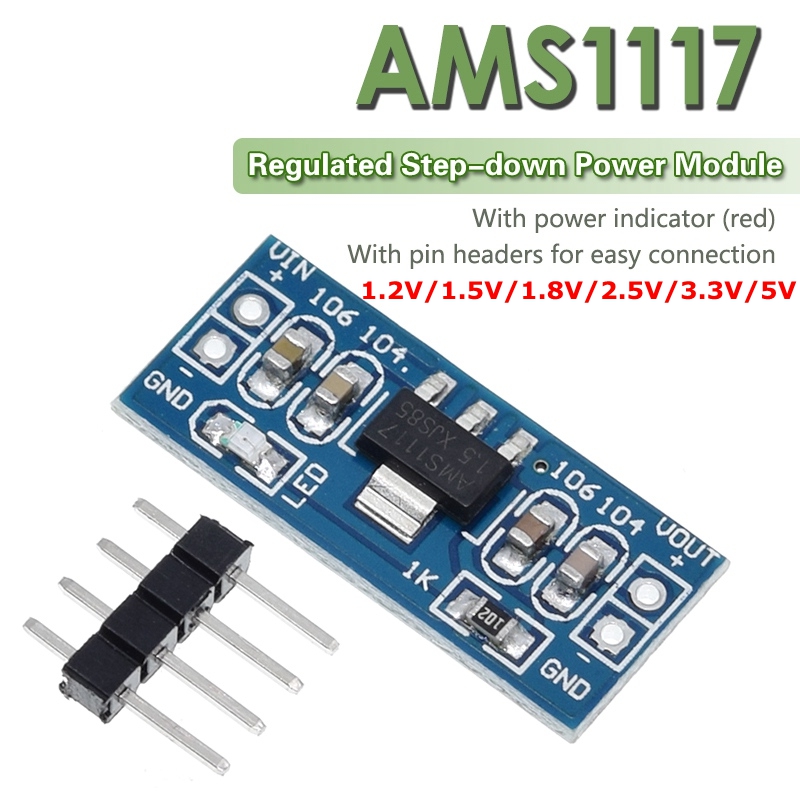 TZT 1PCS AMS1117 1.2V 1.5V 1.8V 2.5V 3.3V 5V power supply module AMS1117-5.0V power module AMS1117-3.3V For diy kit