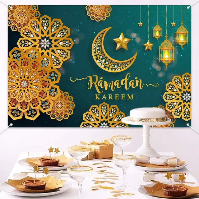 Fondo de Eid Mubarak 2024, decoración de Kareem Ramadán para el hogar,  suministros de fiesta musulmanes islámicos, decoración de Ramadán Mubarak  Eid Al Adha - AliExpress