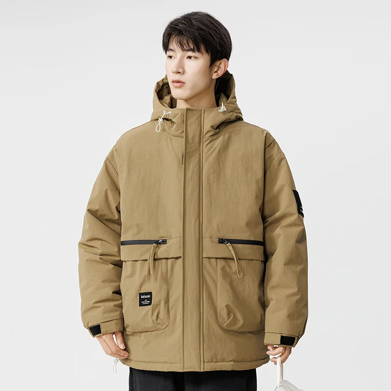 Winter Men's Jackets Hooded Zip-up Windbreaker Men's High Quality  Waterproof Cotton-Padded Coat Unisex Thick Warm Parkas Brand