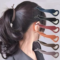 Simple Matte Banana Clip Non-Slip Resin Twist Hair Barrettes For Bun Ponytail Holder Women Girls Casual Flat Hairpins