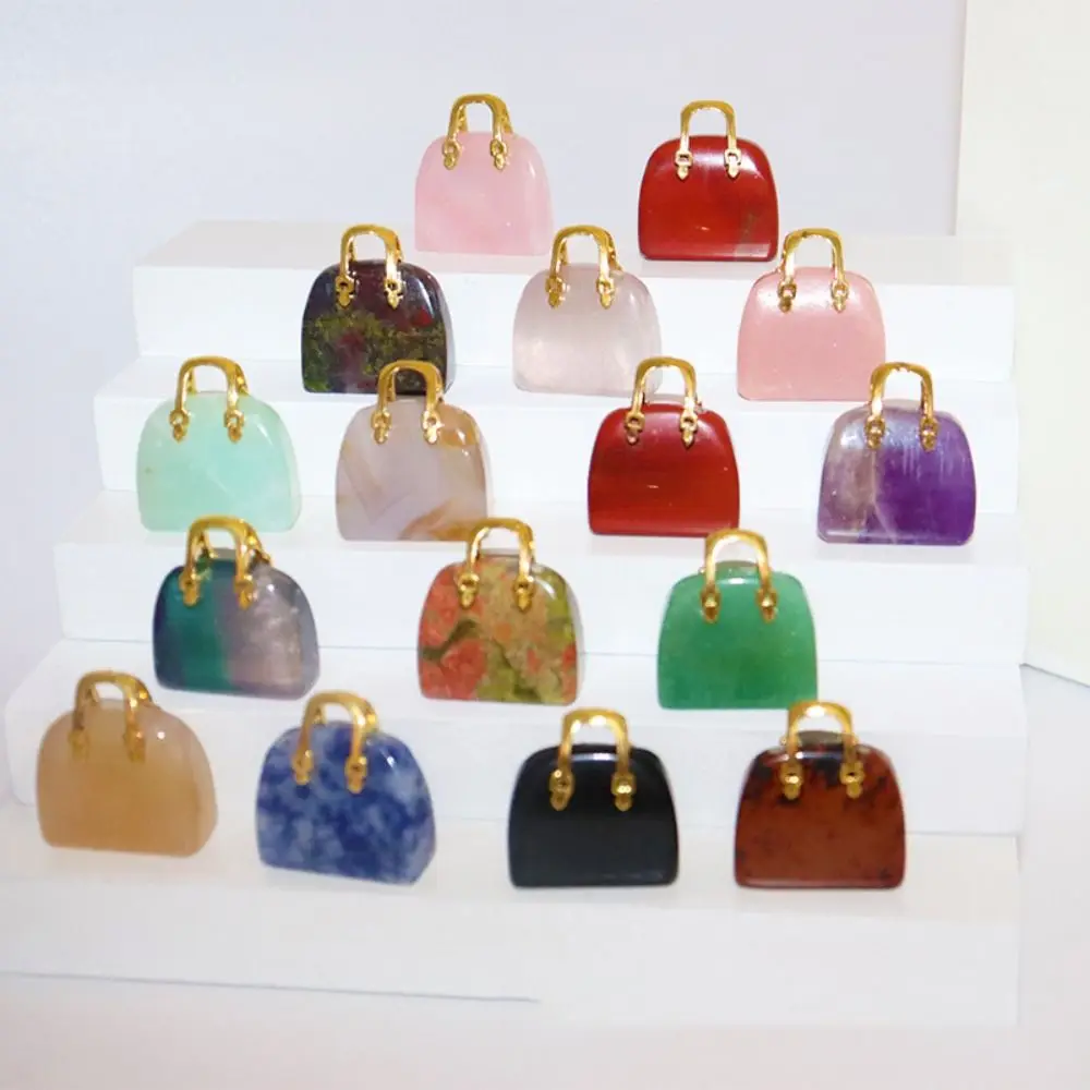 Crystal Handbag Carved Stone Ornament 2