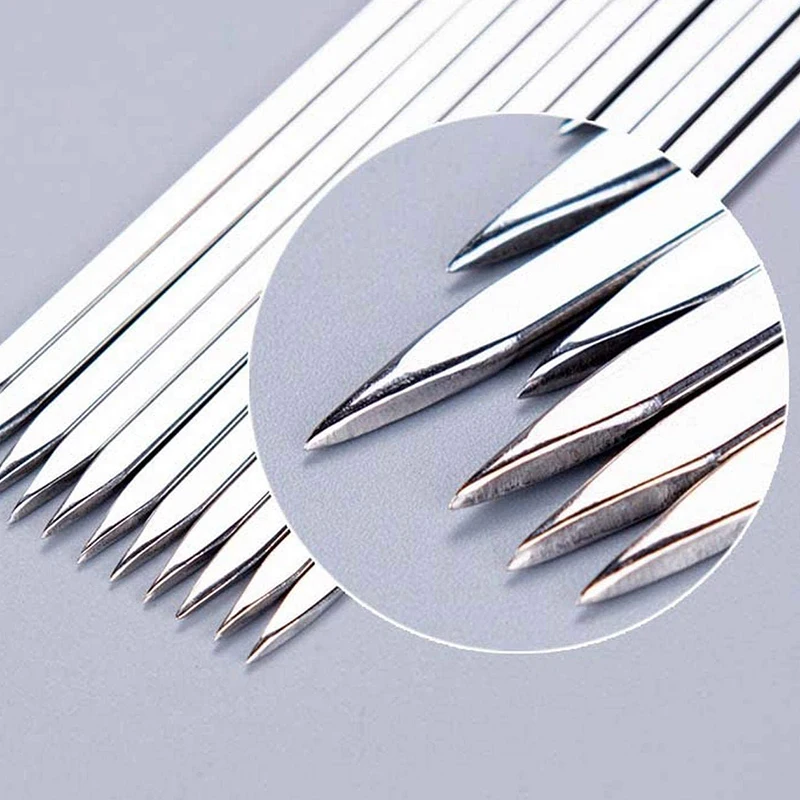 Barbecue Skewers 50Pcs Tainless Steel Drill 35Cm Needle Home Kitchen Outdoor Camping Grill Widened Lamb Leg Sign
