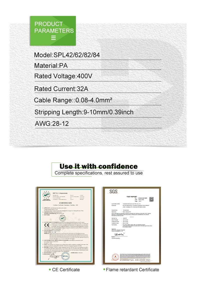 Description Picture 3 of itemQuick Wire Connector Universal Electrical Cable Push-in Terminal Block Conductor Lever Crimp SPL 42/62/82 Butt Home Junction Box