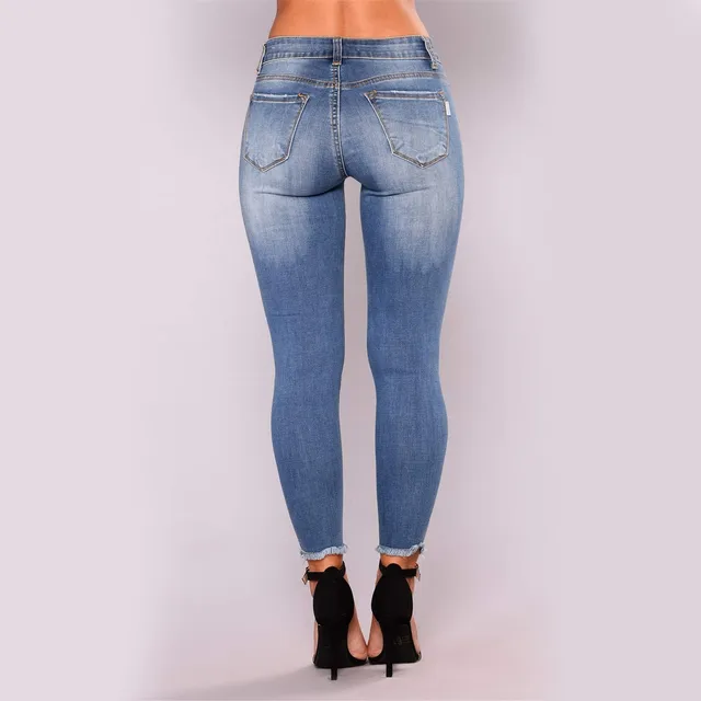 Slim Fit Ripped Jeans for Women Butt Lifting Distressed Denim Pants - Image 4