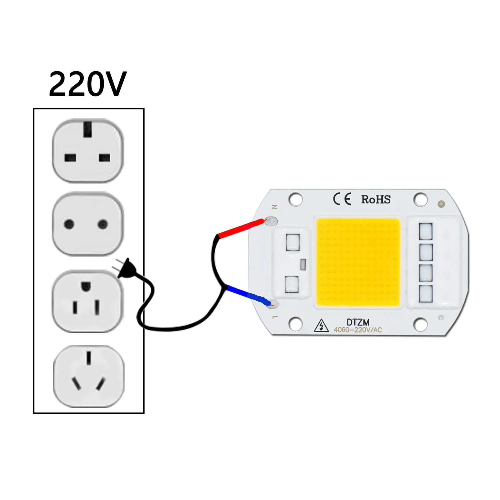 10W 20W 30W 50W Ac220V Led Cob Chip Engine Smart Ic Chip Per Lampada Faretto Proiettore Led Fai Da Te