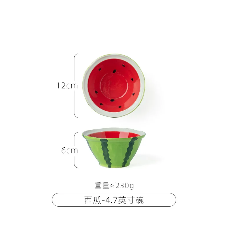 Watermelon Ceramic Tableware Bowls and Cups Lovely Tableware Kitchen Supplies Hand-painted Table Decorative Plate
