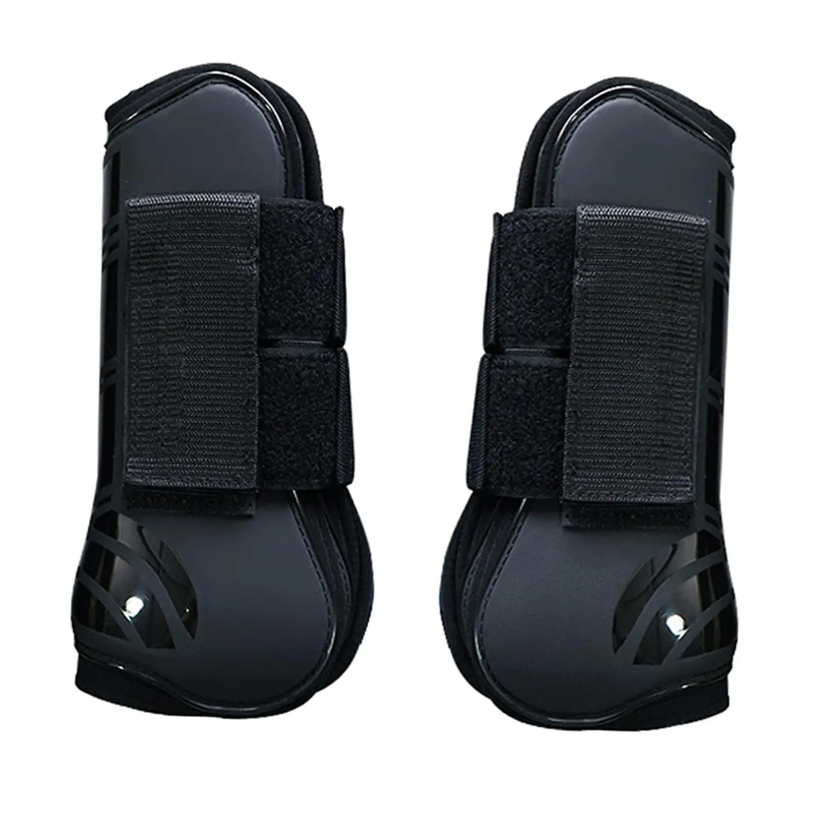 4Pcs Horse Front Rear Hind Leg Boots, Equine Tendon Fetlock Protect Black XL