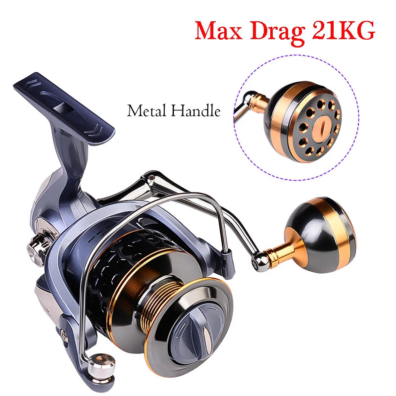 New High Quality Max Drag 21KG Spool Fishing Reel Gear 5.2:1 Ratio