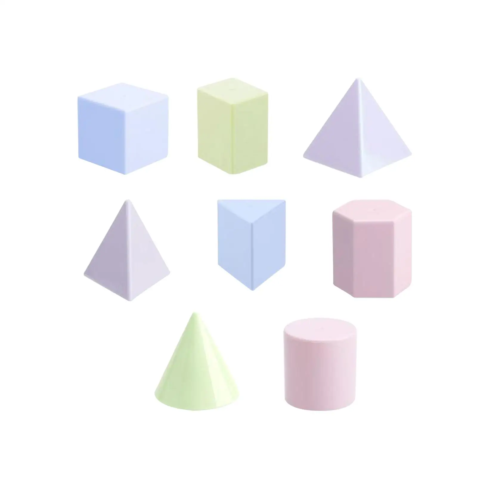 

8 Pieces 3D Shape Geometric Math Toy Colorful Educational Toy for Homeschool