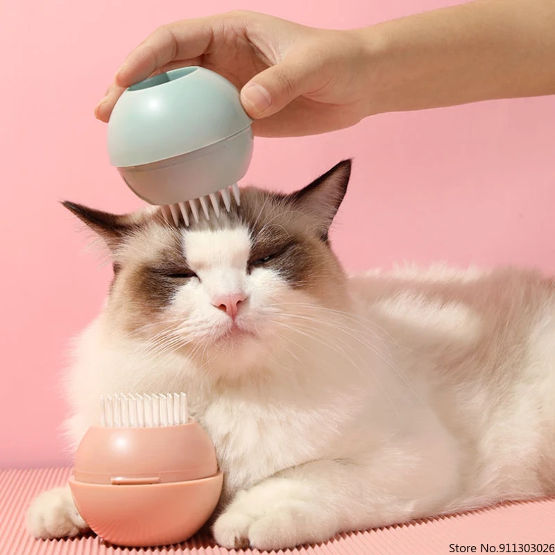 Spherical Cat Massage Comb Self Cleaning Cat Hair Cleaning Tool Dog Pet Needle Comb Massages