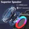 Karaoke Machine with 2 Wireless Karaoke Microphones, Portable Bluetooth Speaker Home Karaoke System with RGB Colorful Light 3