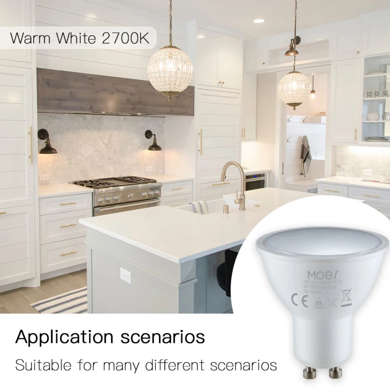 Smart LED Light Bulbs Tuya WiFi GU10 RGB C+W White 5W Dimmable Night Light Smart Life APP Control Alexa Google Home Yandex Alice
