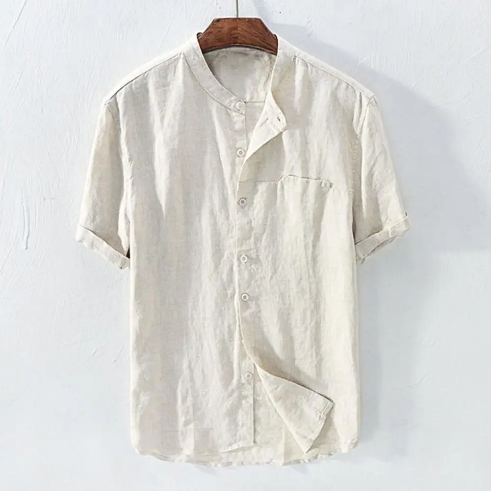 Summer Shirt Single-breasted Shirt Breathable Loose Single-breasted Top   Loose Top  for Dating
