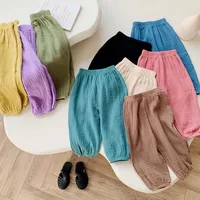 Printemps été pantalon résistant aux moustiques enfant en bas âge nouveau pantalon ample décontracté couleur unie pantalon vêtements chauds garçons filles pantalon polyvalent 1