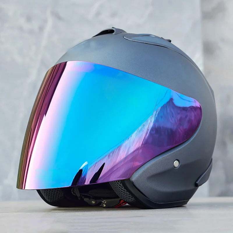 with rainbow visor
