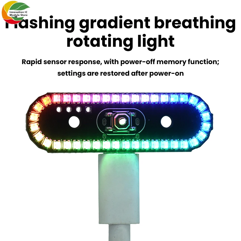 Feu Arrière LED RGB Type-C pour Drone Moto Vélo - 8 Modes