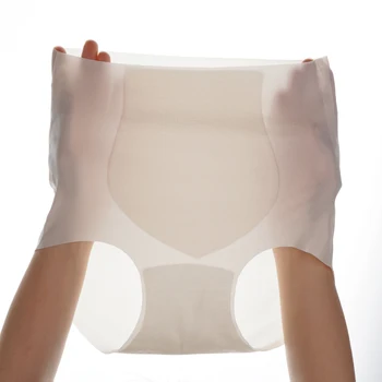 Intimo senza cuciture in seta di ghiaccio a vita alta da donna Mutandine estive ultrasottili ad asciugatura rapida L-2XL Slip fitness da donna 1
