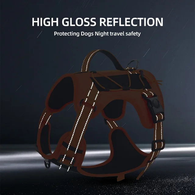 Pet Harness Multi Functional Nylon Reflective Dog Harness Adjustable No Pull Comfortable Control Dog Chest Harness Pet Supplies 6