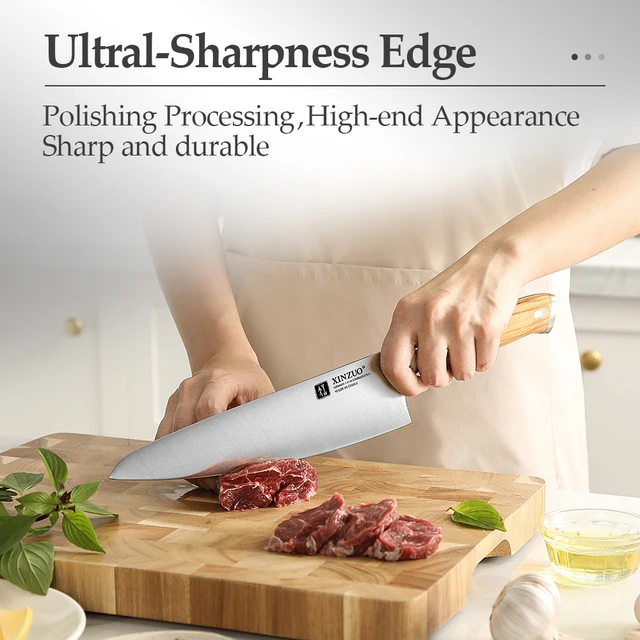 XINZUO Original Design 8.3 ''มีดเชฟเยอรมัน Din 1.4116 เหล็กความแข็ง 56-58HRC Ultra-sharp และทนทานห้องครัว Best Choice 4
