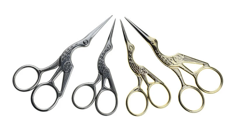 Description Picture 3 of item1pc Retro Crane Shaped Eyebrow Trimmer Scissors Nose Hair Vintage Facial Makeup Scissors Stainless Steel Nail Manicure Tools