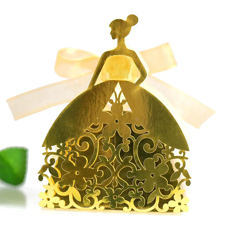 Laser Cut Pearl Paper Gift Boxes with Ribbon – Elegant Candy Chocolate Packaging for We... - SKU GBR17058 - UGI Packaging