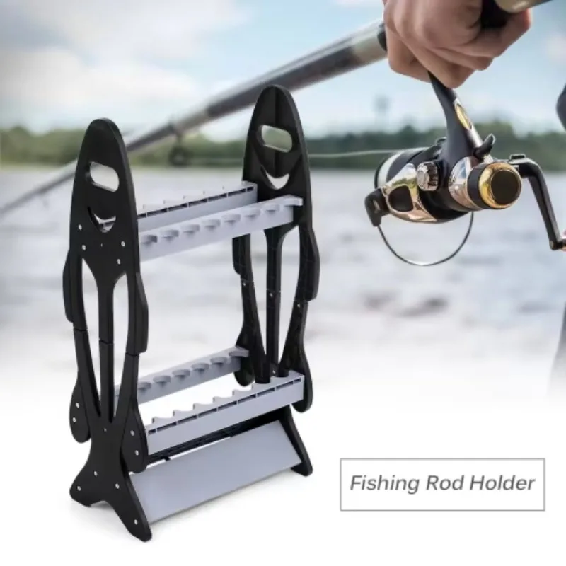 Fishing Rod Display Rack Fish Shaped Storage Rack Compact Layout for Easy Assembly and Carrying Rod Storage Stand